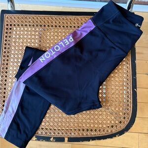 Peloton x Lululemon Black and Purple Leggings